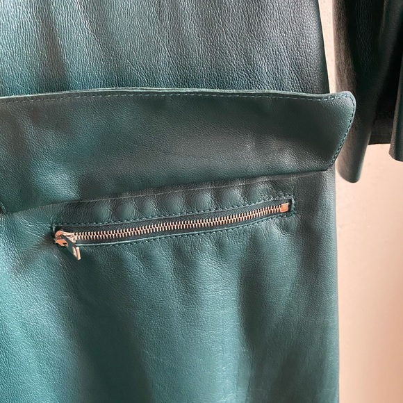 Marni Soft Napa Green Leather Coat - Picture 3 of 4